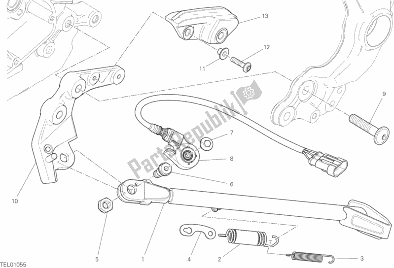 Todas as partes de Suporte Lateral do Ducati Scrambler Desert Sled Thailand 803 2018